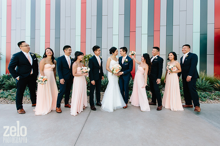 green-acre-campus-pointe-colorful-wall-wedding-party