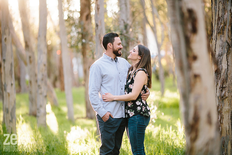 forest-engagement-session-at-sunset-eucalyptus-grove